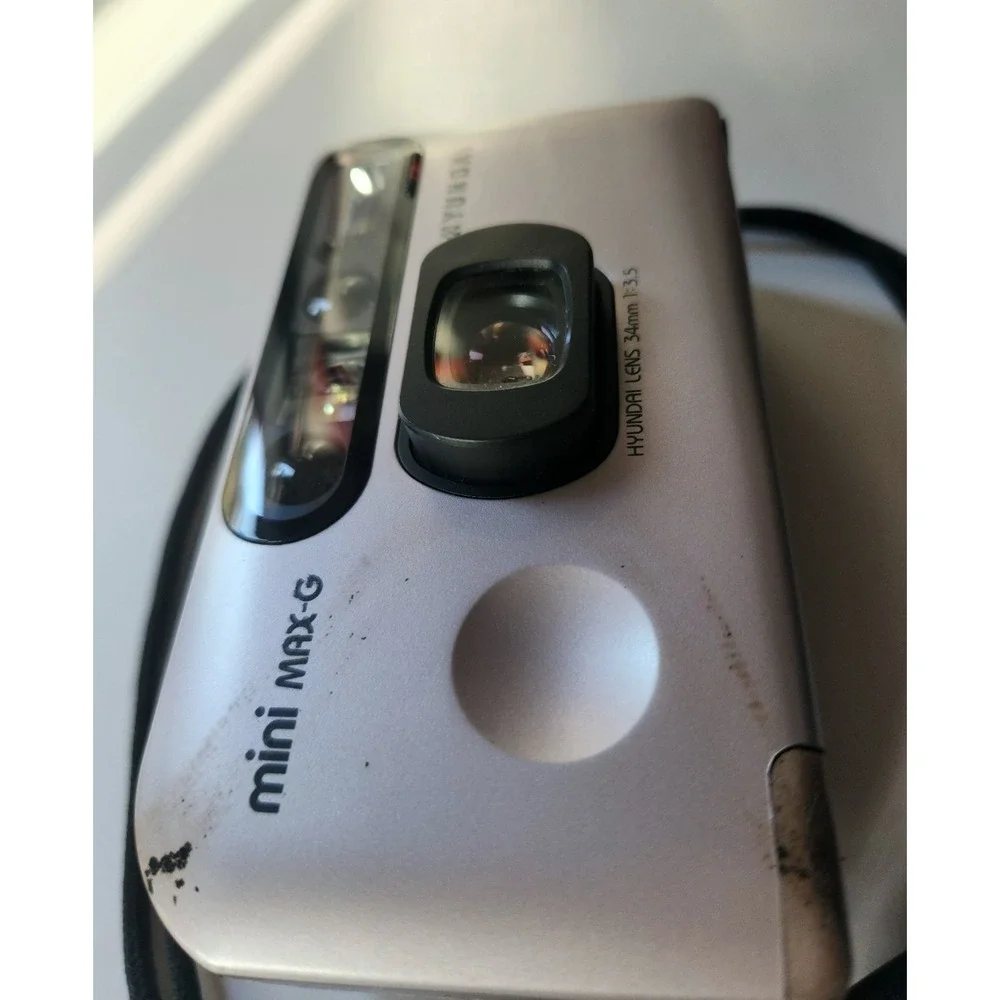 Rare Hyundai Mini Max-G Film 35mm Camera 34mm Lens - Powers On‎ Untested Further